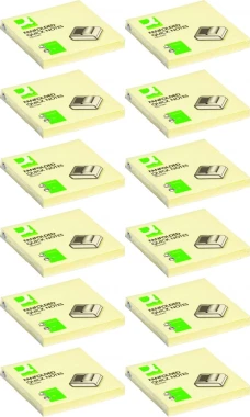 12x Karteczki samoprzylepne  Q-Connect, harmonijkowy, 76x76mm, 100 karteczek, jasnożółty