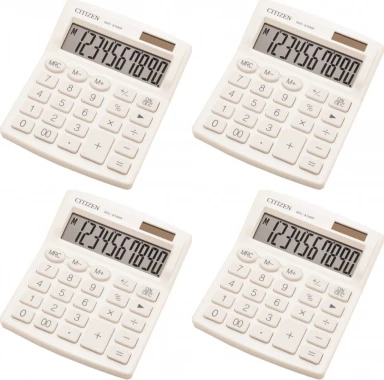 4x Kalkulator biurowy Citizen SDC-810NR, 10 cyfr, biały