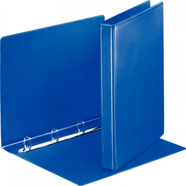 3x Segregator prezentacyjny Esselte, A4, szerokość grzbietu 38mm, do 180 kartek, 4 ringi, niebieski