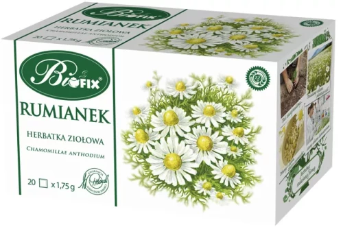 6x Herbata ziołowa w torebkach Bifix, rumianek, 20 sztuk x 1.75g