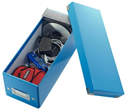 3x Pudełko na płyty CD/DVD Leitz Click&Store Wow, 143x136x352mm, 1 sztuka, niebieski