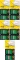 5x Zakładki samoprzylepne Post-it proste, indeksujące, folia, półtransparentne, 25x43mm, 2x50 sztuk, zielony