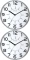 2x Zegar ścienny Unilux POP, 28.5cm,  tarcza kolor biały, rama kolor metaliczny szary