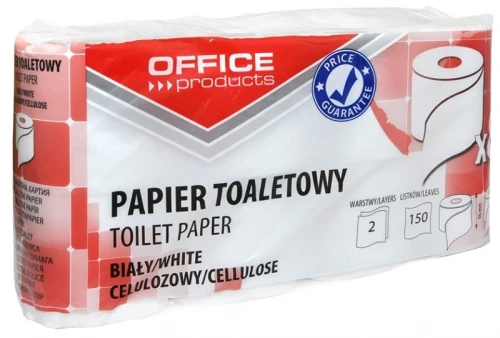 4x Papier toaletowy celulozowy OFFICE PRODUCTS, 2-warstwowy, 150 listków, 15m, 8szt., biały