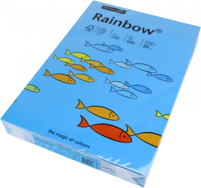 5x Papier kolorowy Rainbow, A4, 80g/m2, 500 arkuszy niebieski (R87)