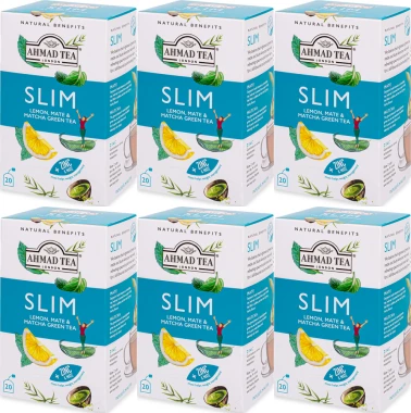 6x Herbata funkcjonalna w kopertach Ahmad Tea Slim Healthy Benefit, 20 sztuk x 1.5g
