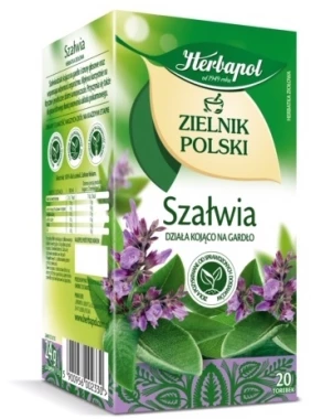 12x Herbata ziołowa w torebkach Herbapol, Zielnik Polski, szałwia, 20 sztuk x 1.2g