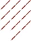 10x Ołówek automatyczny Pilot Progrex, 0.5 mm, z gumką, czerwony
