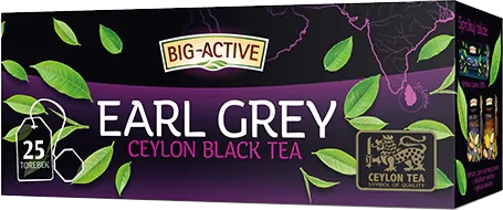 12x Herbata czarna w torebkach Big-Active Pure Ceylon Earl Grey, 25 sztuk x 2g