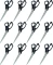12x Nożyczki biurowe Grand, ostre, 21.5cm, czarny