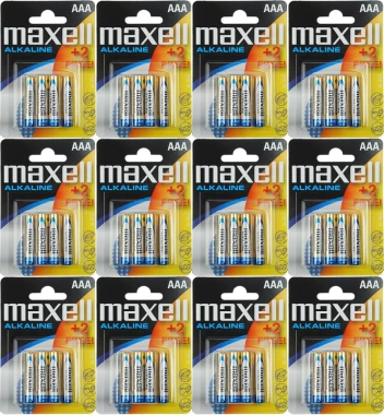 12x Bateria alkaliczna Maxell, AAA, 4 sztuki + 2 gratis