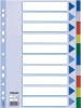 10x Przekładki plastikowe z kolorowymi indeksami Esselte, A4, 10 kart, mix kolorów