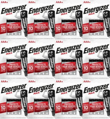 12x Bateria Energizer Max, AAA, E92, 1.5V, 4 sztuki