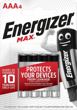 12x Bateria Energizer Max, AAA, E92, 1.5V, 4 sztuki