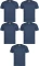 5x T-shirt Stedman, gramatura 155g, rozmiar M, granatowy