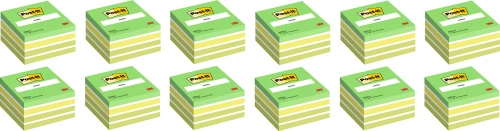 12x Karteczki samoprzylepne Post-it, 76x76mm, 450 karteczek, zielony neonowy