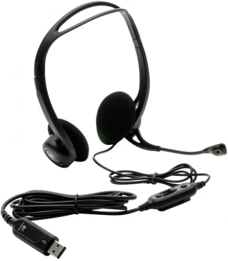 10x Słuchawki przewodowe z mikrofonem Logitech PC 960, czarny