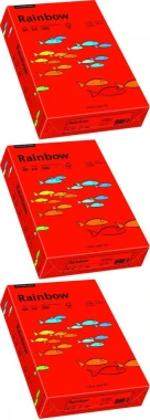 3x Papier kolorowy Rainbow, A4, 80g/m2, 500 arkuszy, czerwony (R28)