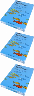 3x Papier kolorowy Rainbow, A4, 80g/m2, 500 arkuszy niebieski (R87)
