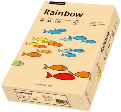 3x Papier kolorowy Rainbow, A4, 80g/m2, 500 arkuszy, łososiowy (R40)
