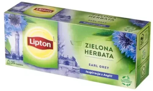 6x Herbata zielona w torebkach Lipton Earl Grey, 25 sztuk x 1.6g