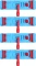 4x Uchwyt do mopów płaskich z zakładkami Merida, 40x11cm, niebieski