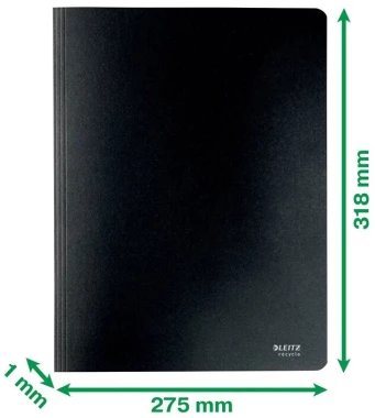 3x Skoroszyt kartonowy Leitz Recycle, A4, do 250 kartek,  275g/m2, czarny