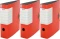 3x Segregator Leitz Solid 180°, A4, szerokość grzbietu 82mm, do 500 kartek, czerwony