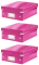 3x Pudło z przegródkami Leitz Click&Store Wow, małe, różowy