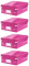 4x Pudło z przegródkami Leitz Click&Store Wow, małe, różowy