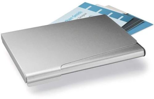 20x Wizytownik kieszonkowy Durable Business Card Box, na 20 wizytówek, srebrny