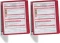 2x Uchwyt ścienny Durable Vario Wall 5, z 5 panelami prezentacyjnymi A4, czerwony
