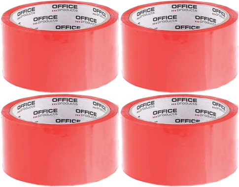 4x Taśma pakowa Office Products, akryl, 48mmx50yd, czerwony