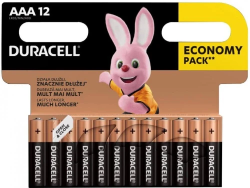 10x Bateria alkaliczna Duracell Basic, AAA/LR3, 12 sztuk