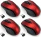 4x Mysz bezprzewodowa Kensington Pro Fit, średniowymiarowa, optyczna, czerwony