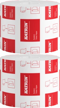 2x Papier toaletowy Katrin Classic System Toilet ECO, 2-warstwowy, 9.9cmx92m, 1 rolka, biały