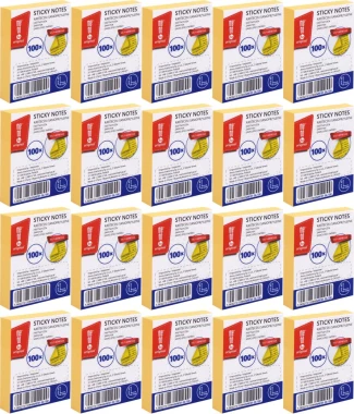 20x Karteczki samoprzylepne MemoBe, 40x50mm, 100 karteczek, żółty
