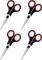 4x Nożyczki biurowe Grand Soft GR-5500, 12cm, czarno-czerwony