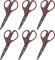 6x Nożyczki biurowe Grand GR-8700, teflonowe, 17.5cm, szaro-czerwony