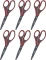 6x Nożyczki biurowe Grand GR-8825, teflonowe, 21cm, szaro-czerwony