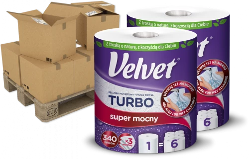 192x Ręcznik papierowy Velvet Turbo, 3-warstwowy, 78.21m, w roli, 1 rolka, biały