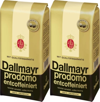 2x Kawa ziarnista Dallmayr Prodomo Entcoffeiniert, bezkofeinowa, 500g
