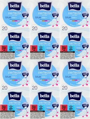 6x Podpaski Bella Perfecta Ultra Blue, extra soft, ze skrzydełkami, 20 sztuk