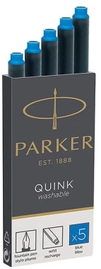 4x Naboje zmywalne do pióra wiecznego Parker Quink, 5 sztuk, niebieski