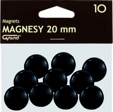 2x Magnesy Grand, 20mm, 10 sztuk, czarny