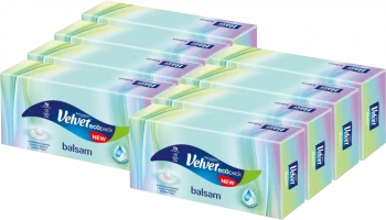 8x Chusteczki higieniczne Velvet Balsam Zapach, w kartoniku, 70 sztuk