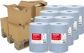 60x Czyściwo papierowe Katrin Classic XXL 2 Blue 481153, 2-warstwowe, 38cmx180m, 1 sztuka, niebieski
