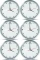 6x Zegar ścienny Esperanza Detroit, 30cm, tarcza kolor biały, obudowa kolor biały