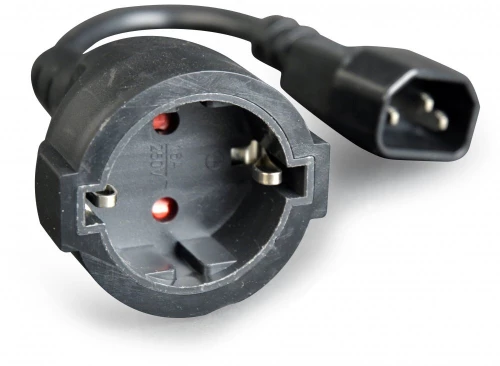 4x Adapter zasilający Gembird PC-SFC14M-01, IEC320 C14/ SCHUKO (F), na kablu 15cm, czarny