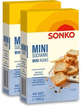 2x Mini sucharki Sonko, 60 sztuk, 120g